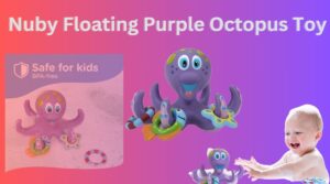 Nuby Floating Purple Octopus with 3 Hoopla Rings Interactive Bath Toy